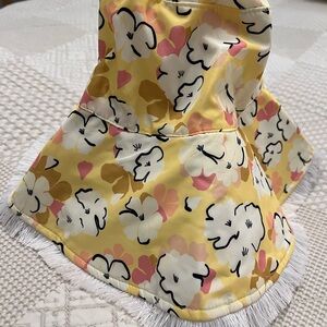 bp Yellow Floral Sun Hat with Pink and White Accents